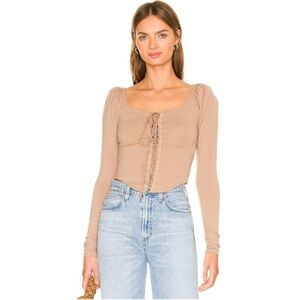 Free People Willow corset lace up cropped long sleeve
